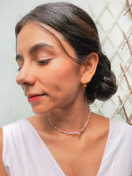 Galaxy Rose – Collar de mostacillas con estrellas