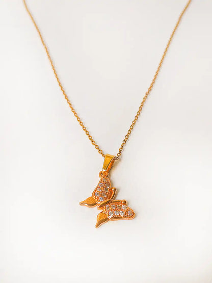 Alas de Sol – Collar mariposa dorada