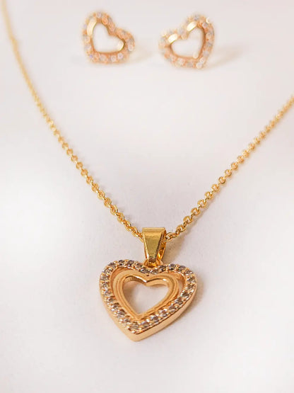 Dulce destello- Set collar y topos corazón