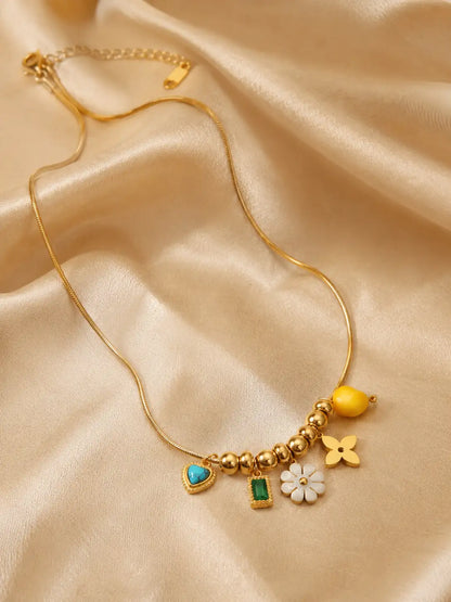 Color de Vida – Collar femenino en acero inoxidable con charms decorativos
