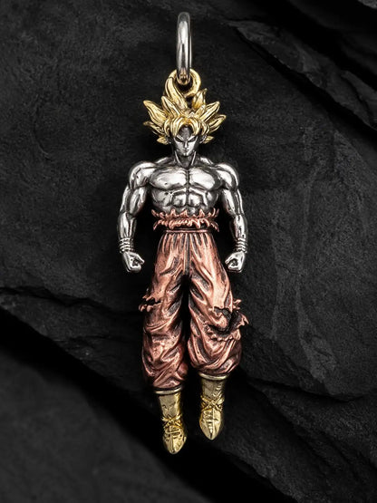 Kakaroto Supremo – Collar urbano con dije de Goku en acero inoxidable