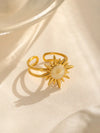 Sol de Luz – anillo ajustable dorado en acero