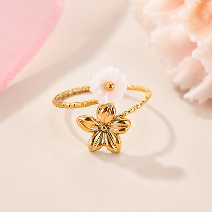 Jardín Mini – Anillo femenino con flores decorativas