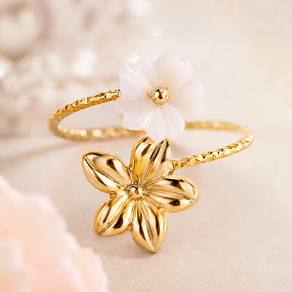 Jardín Mini – Anillo femenino con flores decorativas