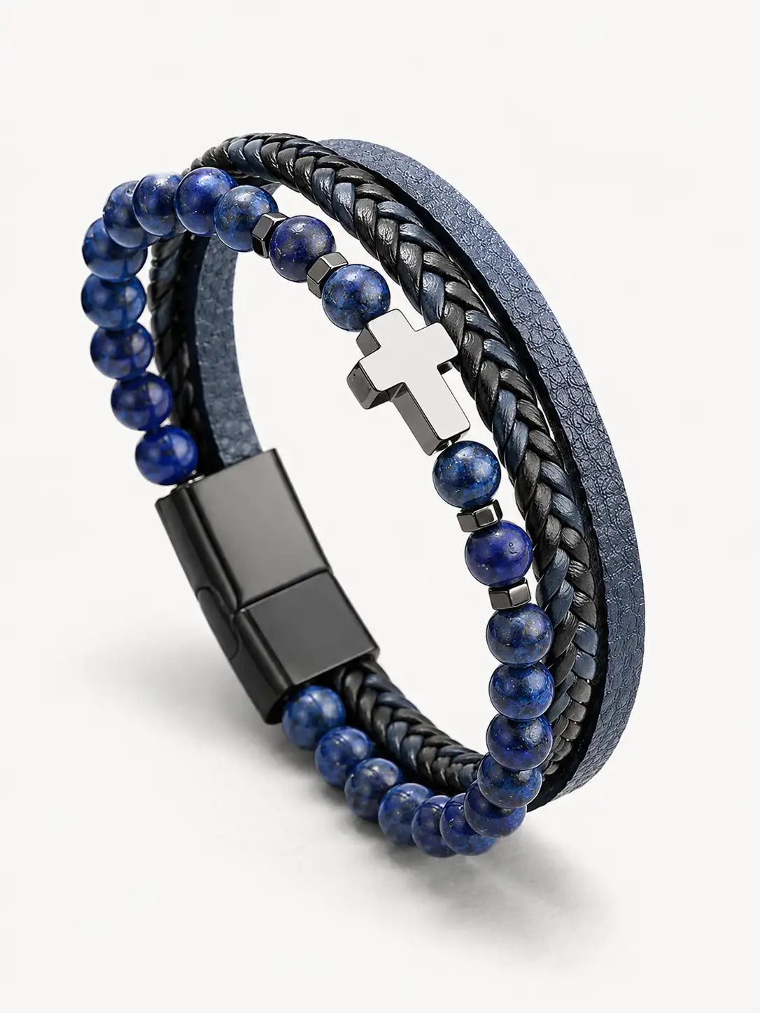 Fuerza Azul – Pulsera masculina con piedra natural Lapislazuli