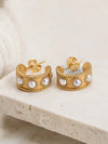Perla Real – Aretes dorados en acero inoxidable con perlas