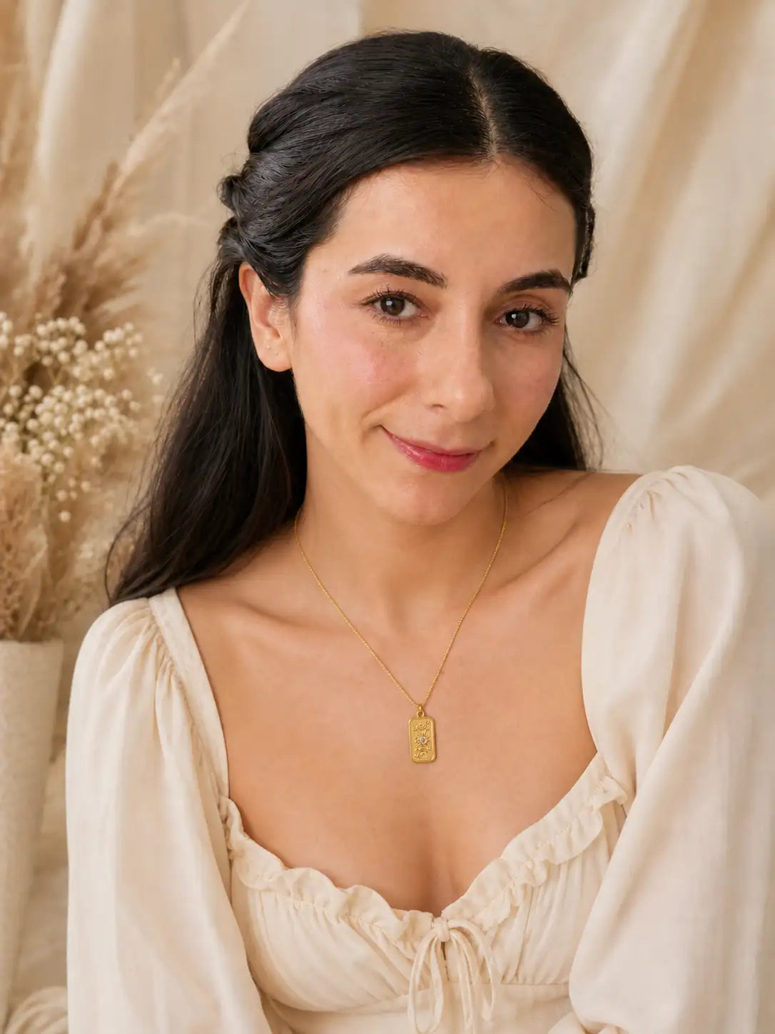 Luz Celestial – Collar en acero inoxidable con cristal