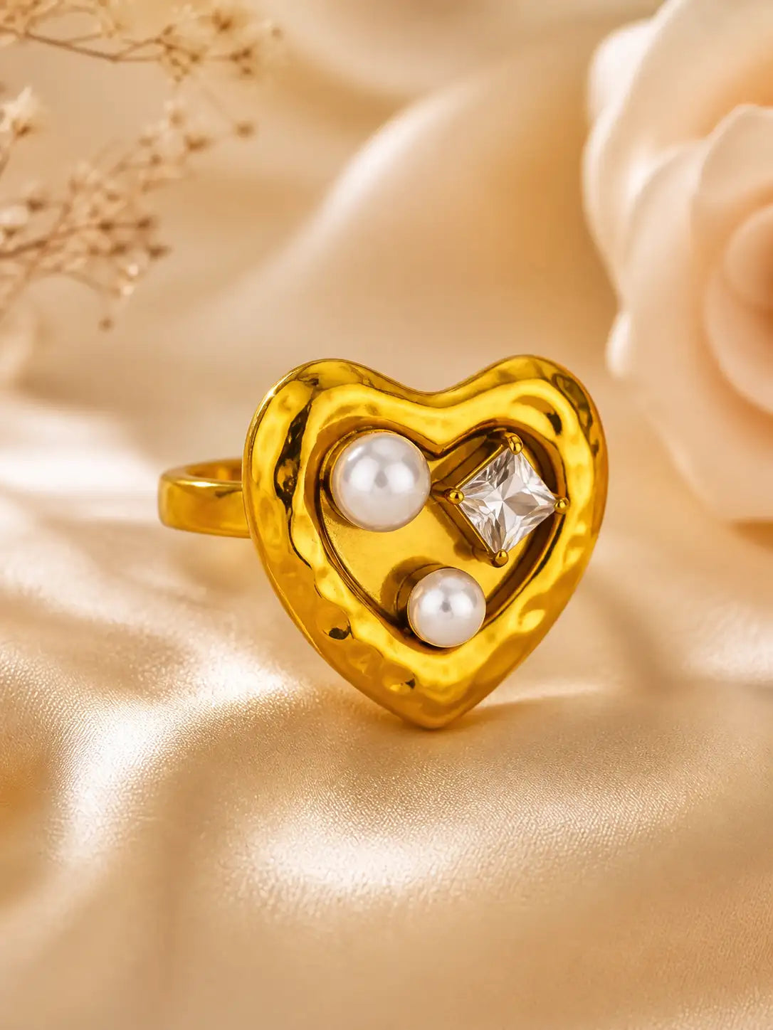 Brillo del Alma – Anillo corazón en acero inoxidable