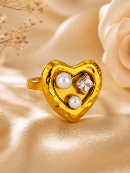 Brillo del Alma – Anillo corazón en acero inoxidable