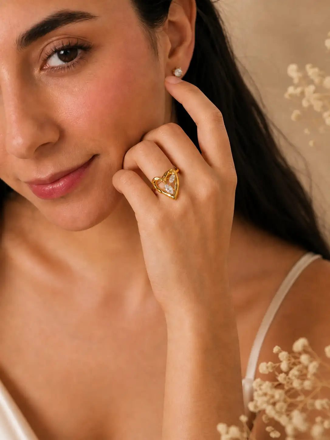 Destello de Amor – Anillo corazón en acero inoxidable
