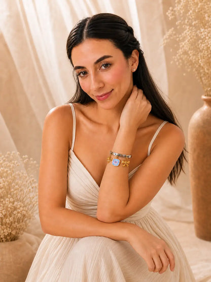 Lazo Pop – Pulsera en acero elástica con charms