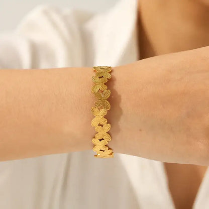 Mariposa Dorada – Pulsera en acero inoxidable