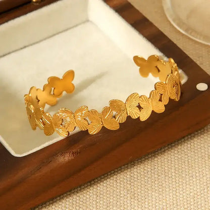 Mariposa Dorada – Pulsera en acero inoxidable