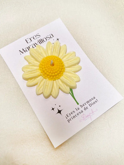 Eres Maravillosa - Vela margarita decorativa de cera de soya