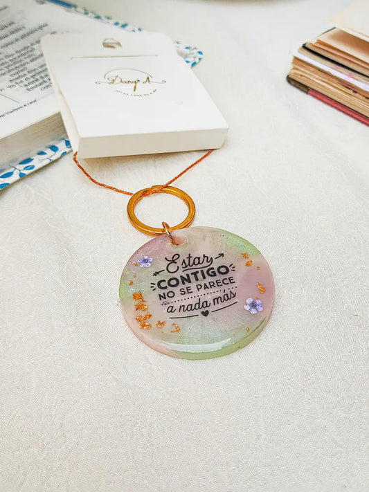 Mensaje del Alma – Llavero con frase en resina