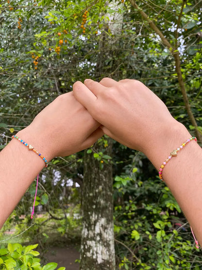 Dúo Arcoíris Amistad – Pulseras corazón