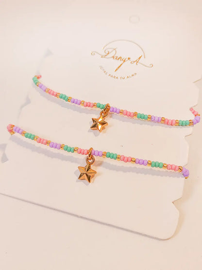 Star Mini - Pulseras de amistad ajustables
